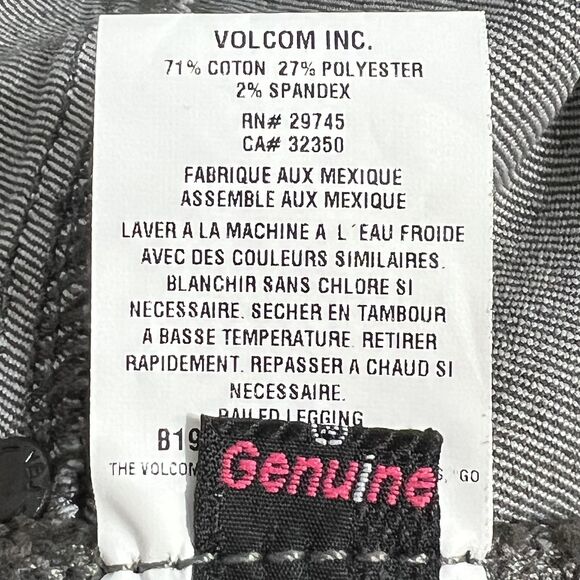 Volcom Jeans Womens 26 Skinny Mid Rise Jegging Stretch Denim Geometric Print - Picture 5 of 13